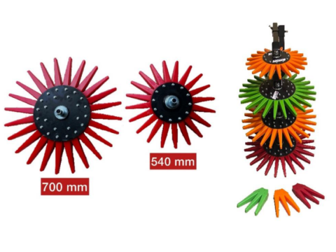 Ruedas de dedos de goma para grada rotativa Lucy de desherbado intercepas