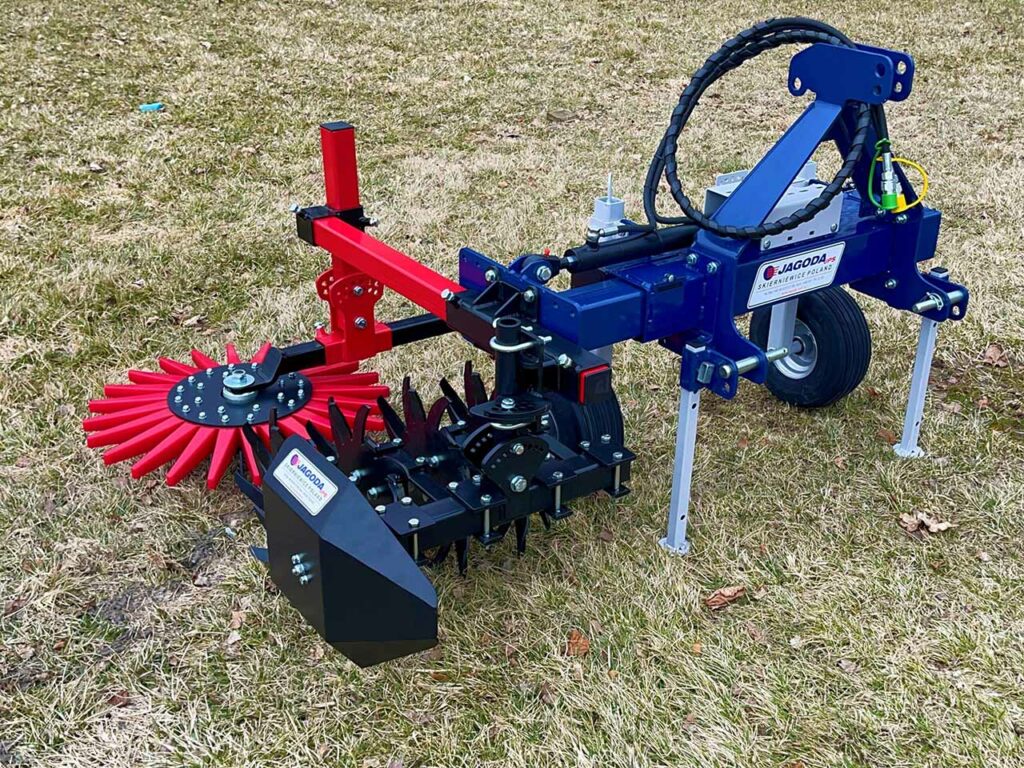 Intercepas rotativa Klaudia con bastidor hidráulico para escarda en frutales y viñedos